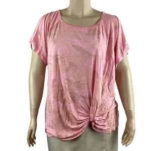 Sanctuary Short Sleeve T-shirt Size 3X Pink Print